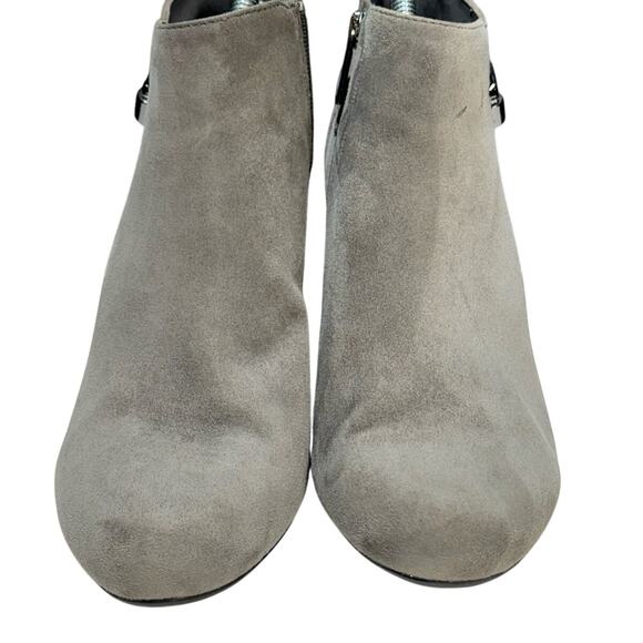 Bandolino Layita Gray Suede Pump Heel Ankle Booties Women 10 - Picture 2 of 8